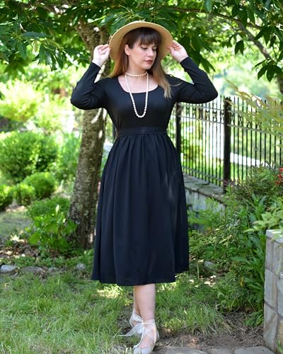 GRACE KARIN Women's Fall Long Sleeve Midi Dress 2025 Casual Square Neck Knit Belted A Line Flowy Elegant Going Out Dresses3