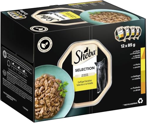 SHEBA Selection Schale Multipack Geflügel Variation in Sauce 4X12x85g 2