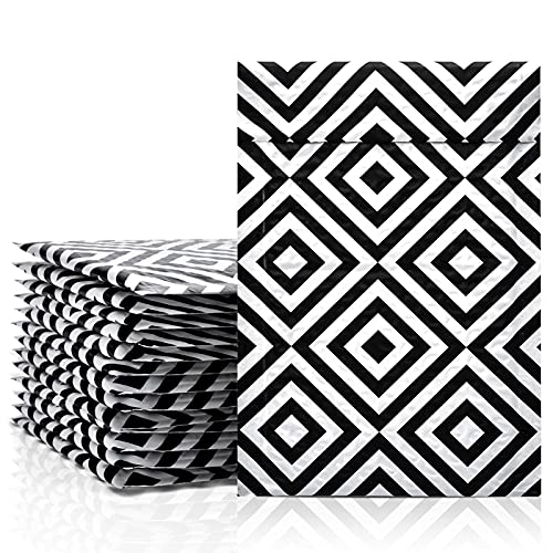 Metronic 4x8 Inch 50 Pack Bubble Mailers, Diamond Pattern Poly Bubble Mailer Cute Small Mailer,Bubble Envelopes,Padded Mailers for Shipping Jewelry,Lips,Cosmetic,DVD,Waterproof, Self-Seal Adhesive