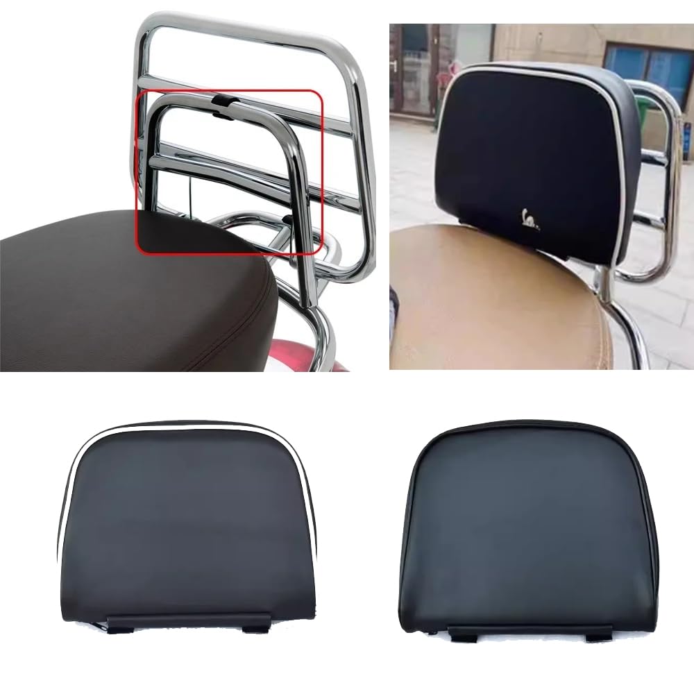 Coussin de Dossier pour Passager de Moto Compatible avec GTS300 GTV 300 GTS Primavera Sprint 150 Dossier de Passager Arrière Sissy Bar Pièces Remplacer Moto (Blanc)