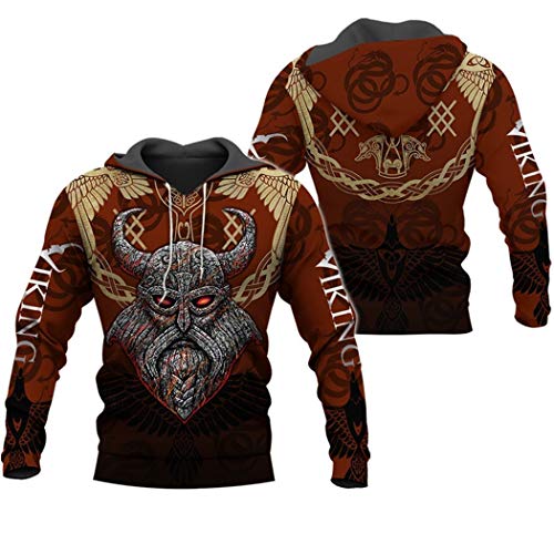 Sweat à capuche Viking imprimé 3D veste à fermeture éclair