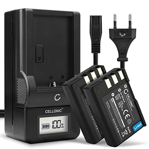 CELLONIC, Batería para Cámara, Compatible con Nikon D5000, EN EL9, D3000, D60, D40, EN EL9E (7.4V, 1000mAh) 2 Unidades + Cargador