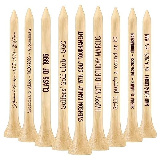 Golf Tees Custom - Custom Printed Golf Tees For Branding | Golf Accessories UNITED CRAFT SUPPLIES Golf Gifts, 100 PCS Personalized Golf Tees with Custom Text I Wooden Golf Tees I Golf Gifts for Men, 20,40,60,80,100 PCS Available