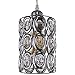 HMVPL Plug in Crystal Pendant Light with ON/Off Dimmer Switch and 16.4 ft Clear Hanging Cord, Modern Chrome Cylinder Chandelier Swag Lamp for Kitchen Island Dining Table Bedroom Girls Cabinet Closet