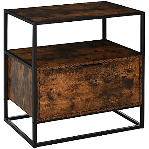 HOMCOM Table d'appoint Industriel Cover