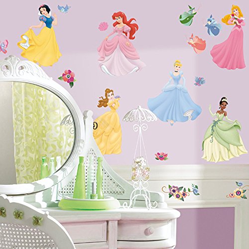 Preisvergleich Produktbild RoomMates 1470 Wandsticker Disney Princess mit Glitzersteinen