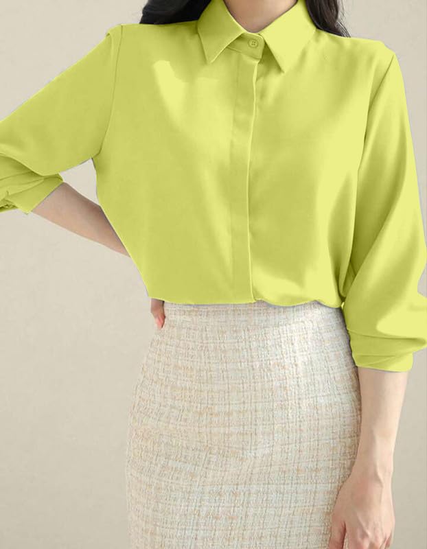 Image of Women's Regular Fit Korean Style Shirts | Stylish Western Shirt with Concealed Placket | Casual & Office Wear Shirt for Women