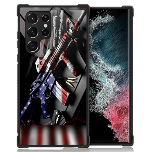 Goodsprout Compatible with Samsung Galaxy S23 Ultra Case,American Flag Red Blue Amazing Pattern Design Shockproof Anti-Scratch Hard PC Back Case for Samsung Galaxy S23 Ultra