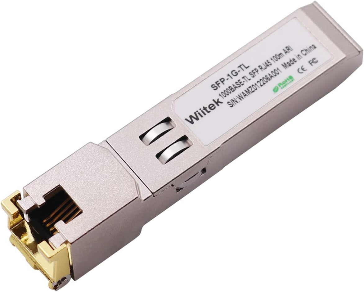 1000BASE-T Gigabit SFP to RJ45, 1G SFP to Ethernet Copper Transceivers Compatible for Arista SFP-1G-TL, up to 100m