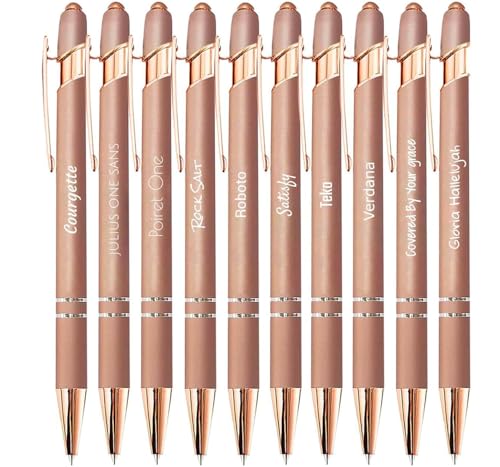 Jolis Papiers - Lot de 10 stylos personnalisés 2 en 1 - Stylo personnalisable avec gravure - Cadeau unique pour mariage, anniversaire, fête