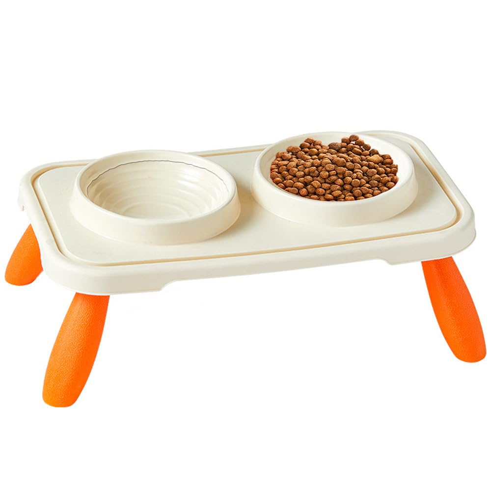 Elevated Cat Bowls for Cats and Small Dogs, Raised Cat Feeding Bowls with Stand, Anti Vomit Cat Food and Water Bowls, Anti-Slip Cat Food Bowls