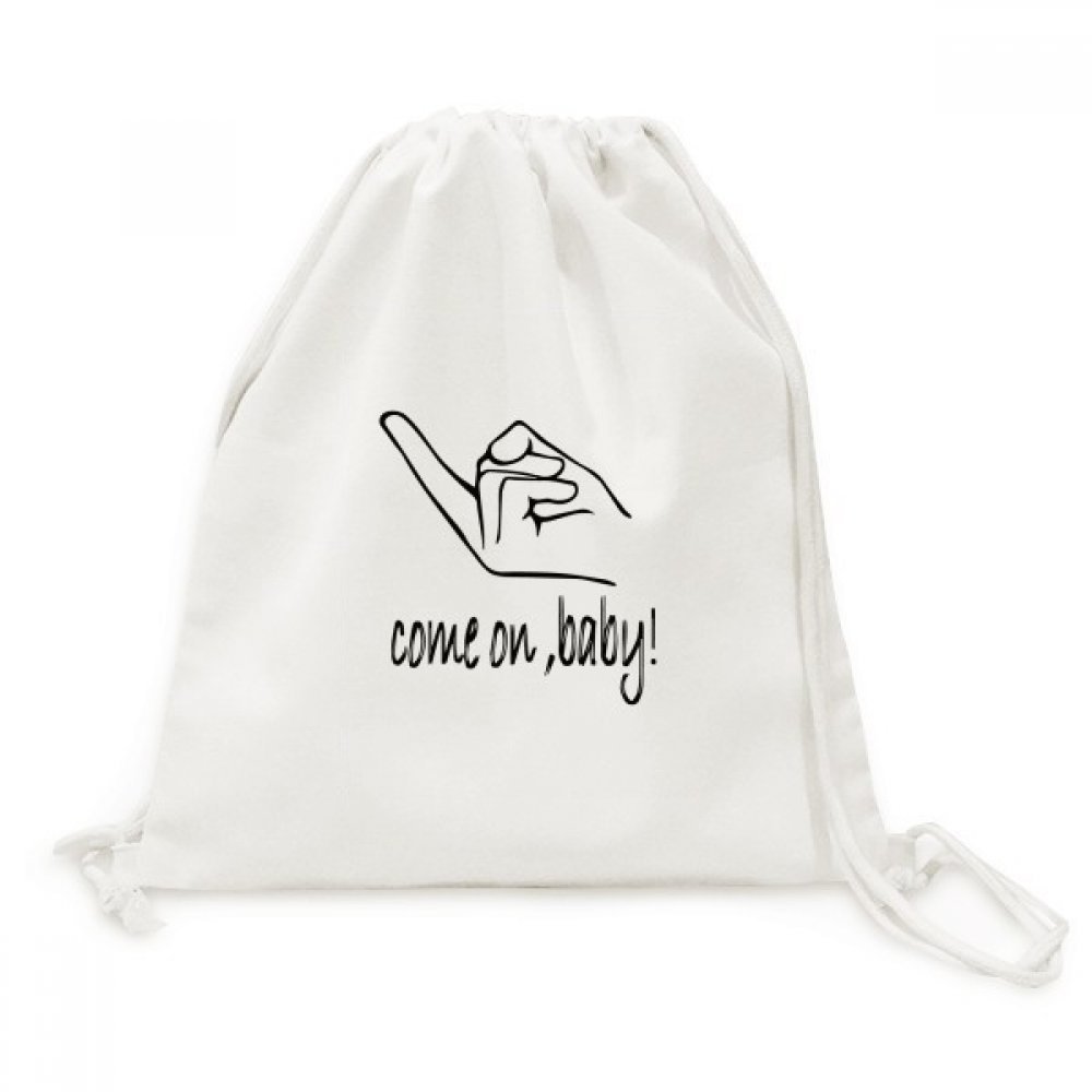 Toile Drawstring Backpack Noir Séduire sac de voyage compact contre l'encombrement