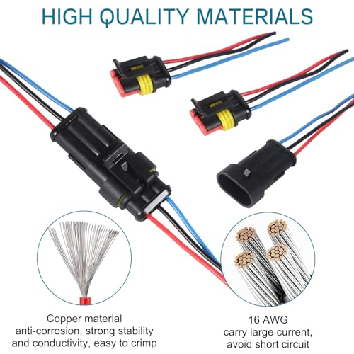 Conector de 3 pines impermeable para cables de coche y barcos, pack de 10 unidades 4