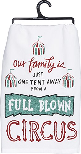Primitives-by-Kathy-36944-LOL-Made-You-Smile-Glitter-Dish-Towel-28-x-28-One-Tent-Away-from-A-Circus Primitives by Kathy 36944 LOL Made You Smile Glitter Dish Towel 28 x 28 One Tent Away from A Circus