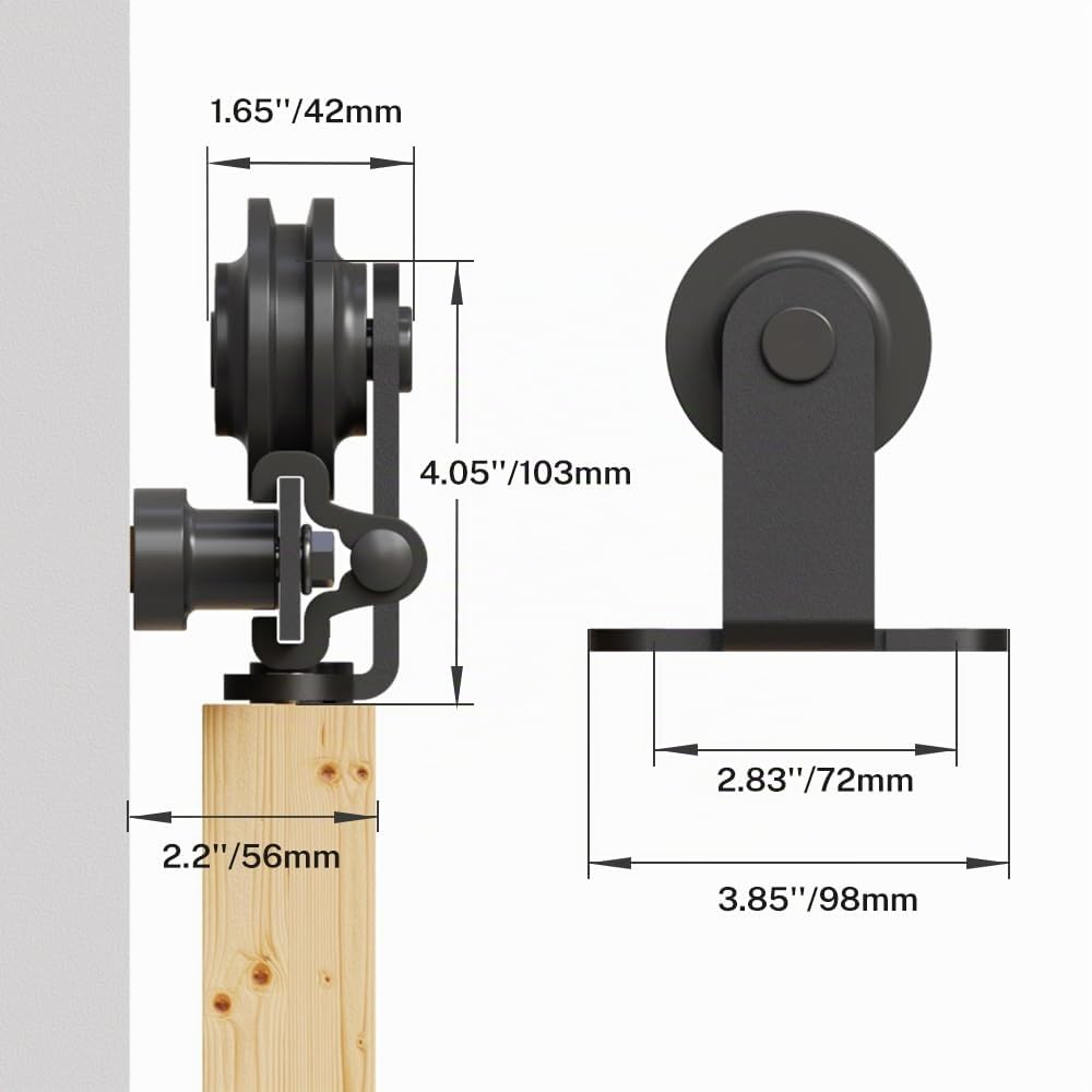 TSMST 200CM/6.6FT Quincaillerie De Porte Coulissante Kit Porte Coulissante Rail pour système de quincaillerie à célibataire porte