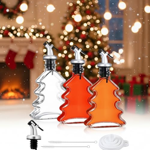 Vesici 3 Pack Christmas Glass Syrup Dispenser...