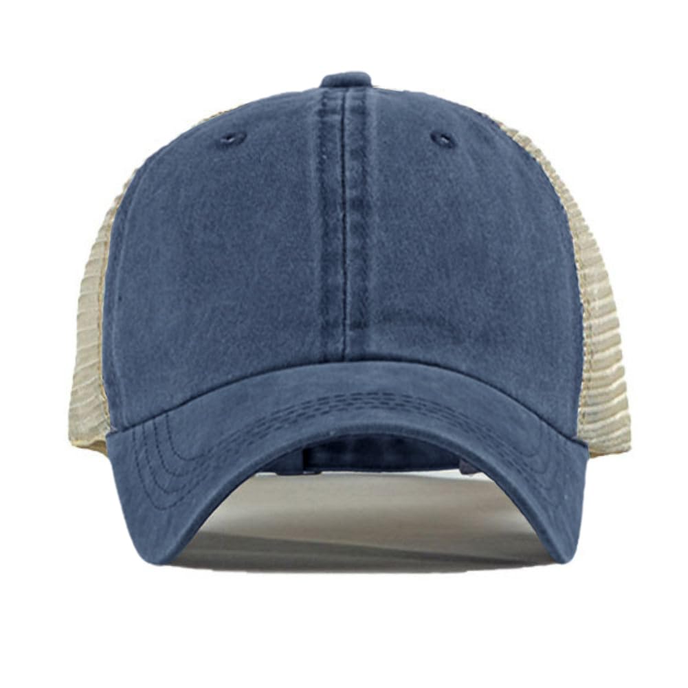 Gorra de béisbol vintage lavada de malla ajustable desgastada para hombres y mujeres, sombreros de sol, playa, deportes al aire libre
