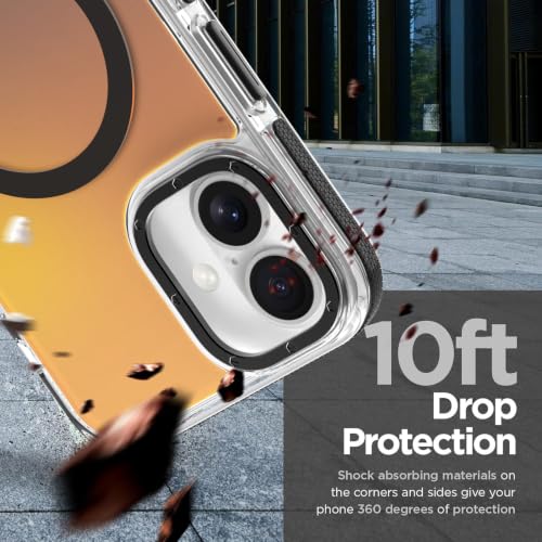 Image of Magnetic Case for iPhone 16 Plus [Compatible with Magsafe] [Cute Fashion Fluorescent Design] [1 Screen Protector] Slim Translucent Matte Case for iPhone 16 Plus 6.7 inch 2024, Black