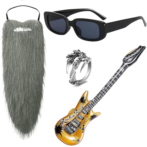 Citoceco Rocker Costumes Rockstar Halloween Costumes Rock and Roll Accessories for 80s Concert Rock-n-roll Theme Party