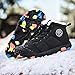 Zonkacen Kid's Fashion Cotton Cloth Soft Comfortable Snow Boots for Winter Outdoor Walking Running Playing School Camping Hiking Trekking Black 4 Big Kid