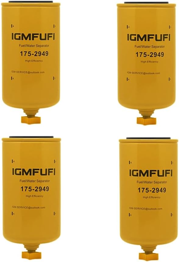 175-2949 Fuel Filter/Water Separator For C-10/12,3176 Engine,Replaces BF1268,FS19683,PS9330, P551743,LFF8030（Pack of 4）.