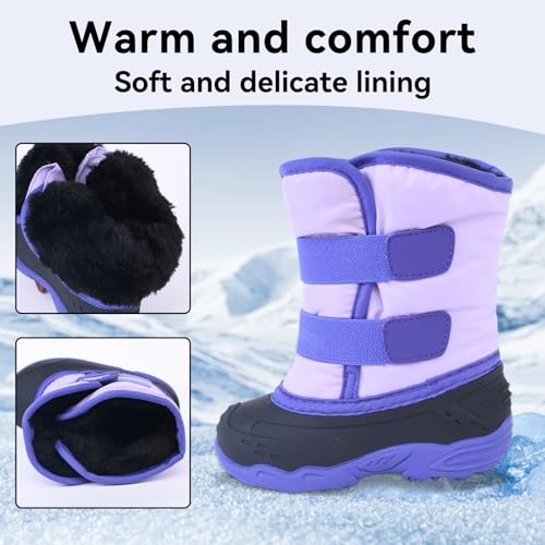 ICEFACE Snow Boots for Kid Winter Boots Waterproof Outdoor Warm Faux Fur Lined boot for Toddler/Little Boys and Girls3