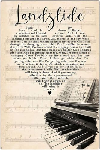 Vintage Aluminum Metal Sign Landslide Lyric Sign Lyrics Love Sign Stevie Nicks Music Wall Art Song Lyrics Print Lyrics Art Print Hanging Tin Bathroom Signs 6x8 inch