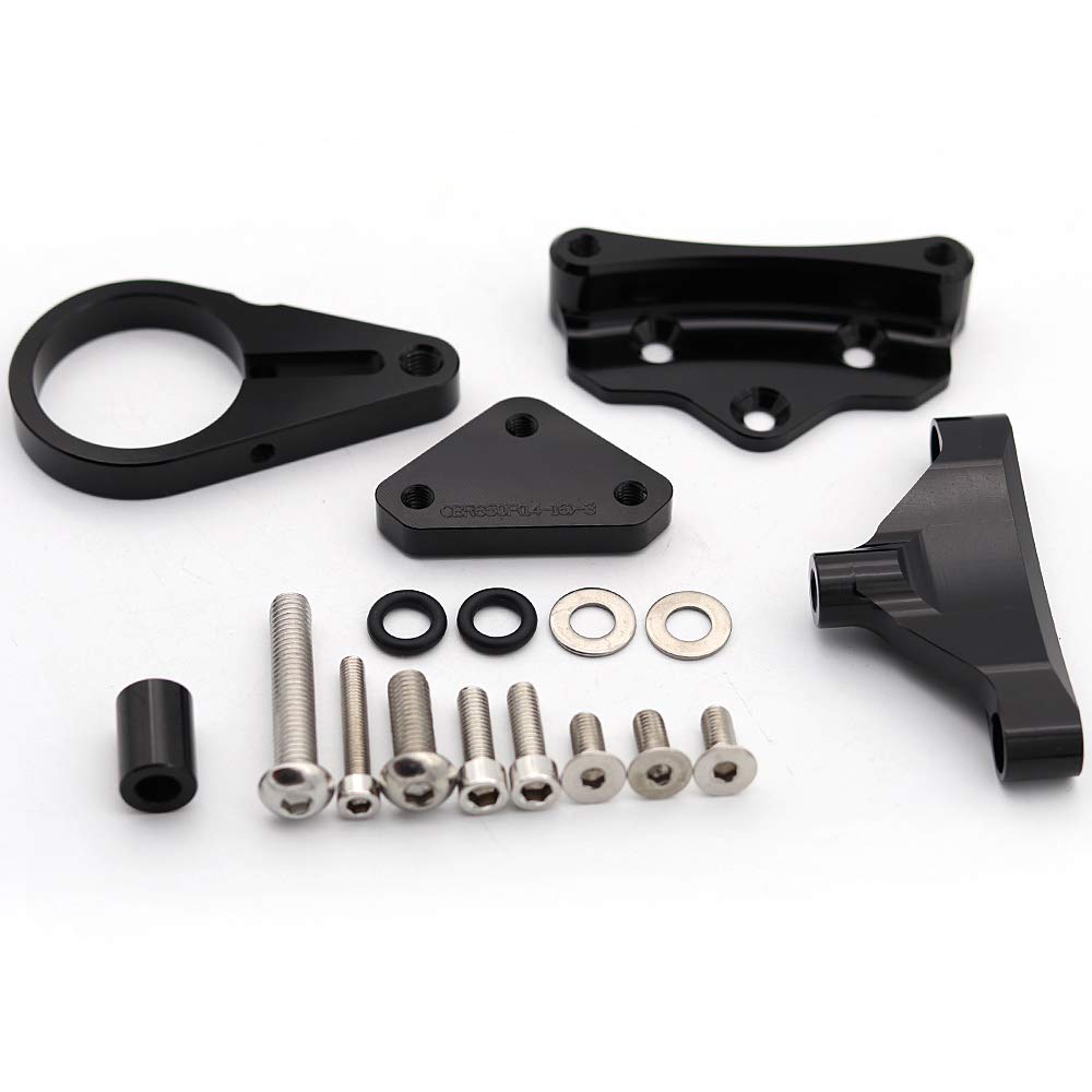 Kit de support de montage CNC pour CBR650F CB650R 2014 2015 2016 2017 2018 2019 2020 Stabilisateur d'amortisseur de direction de moto Noir