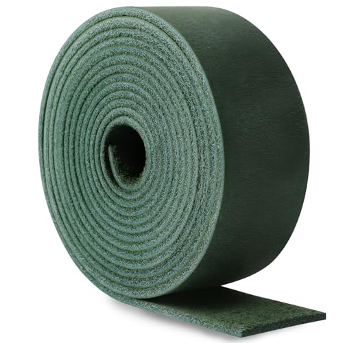 Jack&Chris 72.5 Inches Long Leather Straps for Crafts, 1 Inch Wide Leather Strips, Full Grain Leather for DIY Arts & Craft Projects, Fabric, Patch, Clothing, Jewelry, Green