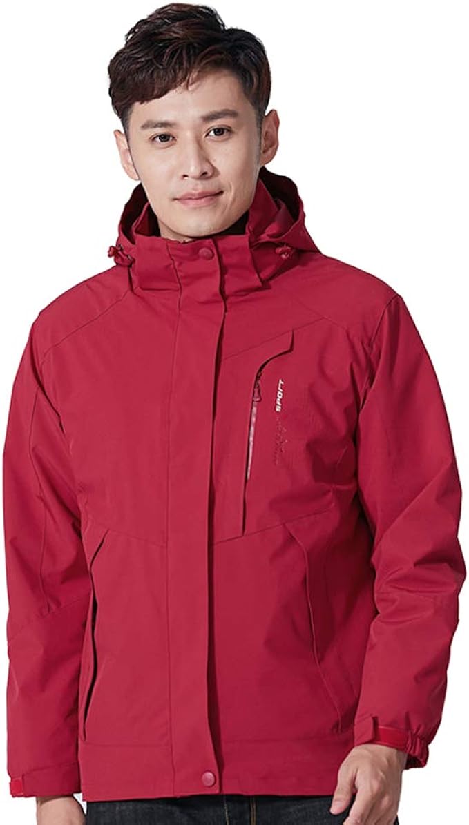 Amazon Tongxia ウィンドブレーカー メンズ マウンテンパーカー アウトドア ジャケット 防水 防寒 防風 保温 通気 多機能 春秋冬 二着セット 3 In 1 取り外し可能 フード付き 登山服 スキージャケット アウター 防寒着 大きいサイズ Jiuhong Xl コート ジャケット 通販