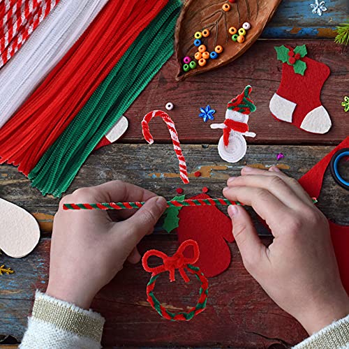 500 Pièces Cure-pipes de Noël Tiges de Chenille pour Noël Couture Bricolage Artisanat 5 Couleurs Cure-pipes pour Mariage Maison Fête de Noël Décoration de Vacances - Image 5