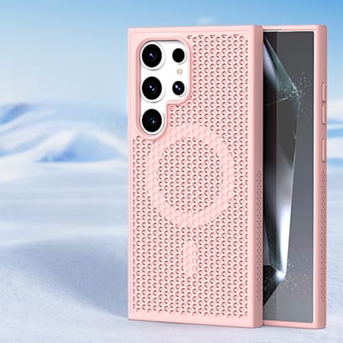 Coque Samsung S25 Ultra rose magnétique avec charge sans fil
