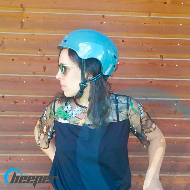 BEEPER - Kask z wbudowanymi przednimi i tylnymi światłami Kolor - Szary, Rozmiar - L