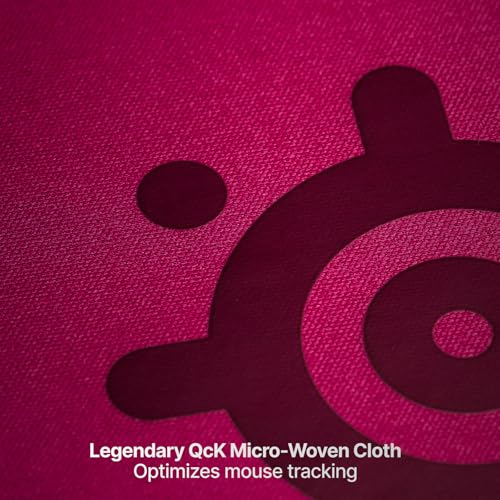 Image of SteelSeries QcK Heavy Gaming Mousepad - Thicker, Non-Slip Silicone Rubber Base, Peak Tracking, Optimized for Gaming FPS, MOBAs, RTS, MMO - Large Size 450 mm x 400 mm x 6 mm - Magenta