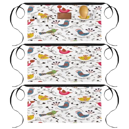 Lot de 3 tabliers courts de chef multicolores finitions soignées - 2