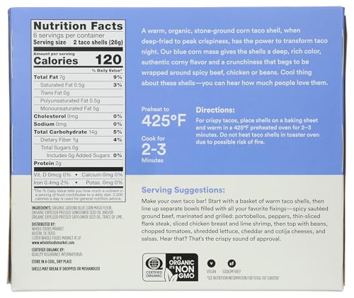 365 by Whole Foods Market, Organic Blue Taco Shells, 5.5 Ounce - image 2