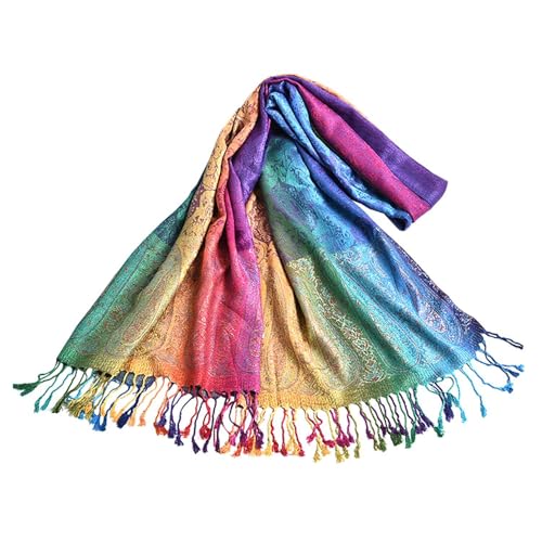 1 Pieza Bufanda De Color Arcoíris, Bufanda Vintage, Bufanda para