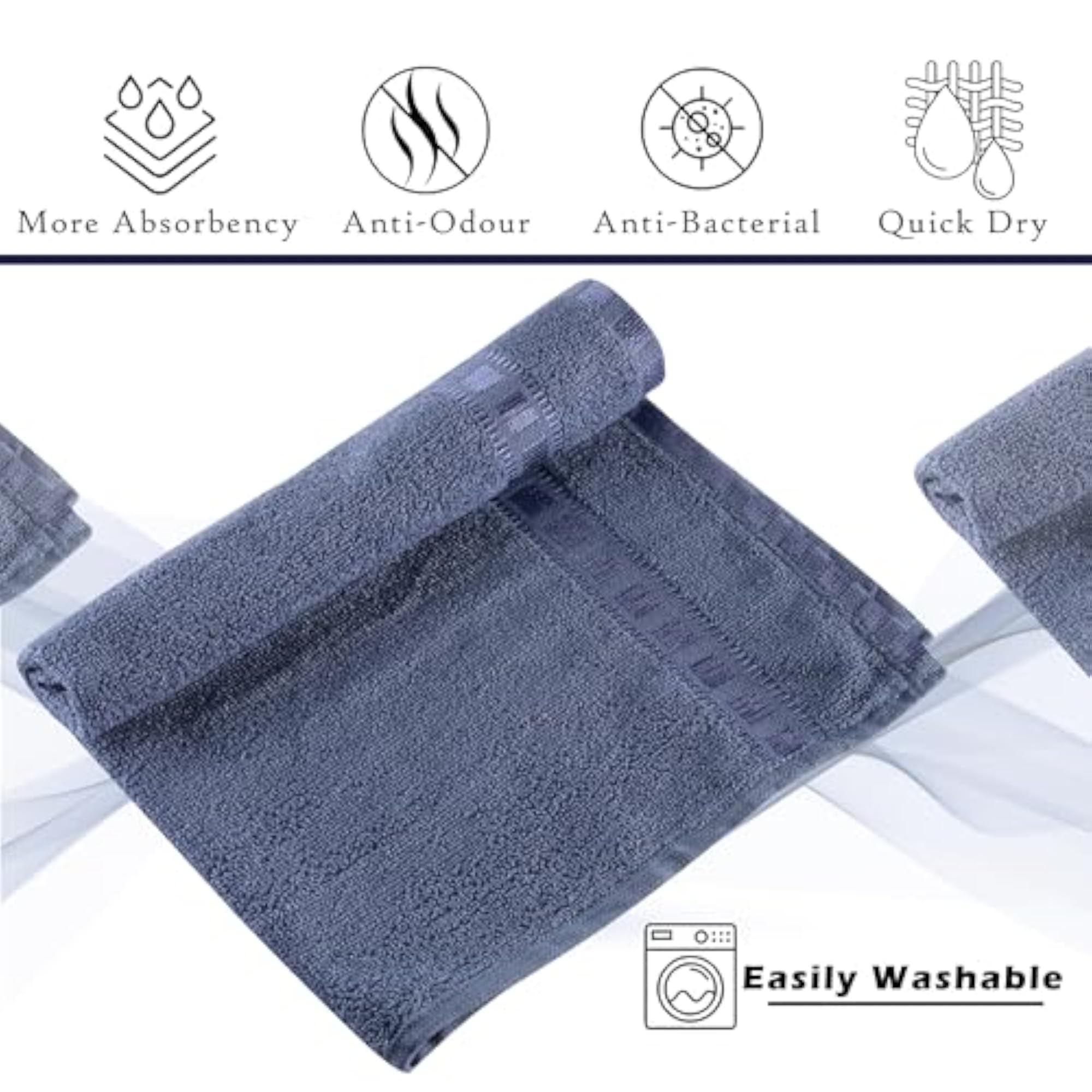 Pack of 3 Cotton Hand/Face Towels for Men & Women