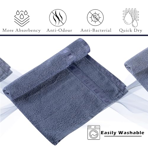 Image of Kuber Industries Pack of 3 Cotton Hand /Face Towels For Men & Women | Easily Washable | Workout Gym Napkins For Men | Pocket Towel - Dark Blue-Grey & Brown