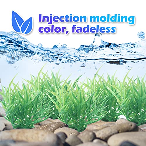Image of Piutouyar Green Aquarium Plant Ornaments, Artificial Water Plants, Lifelike Plastic Fish Tank Foreground Grass, Water Tank Decorations (10Pcs)