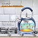 HRHongRui Whistling Tea Kettle for Stove Top Stainless Steel Tea Pot with Ergonomic Silicone Handle Teapot for Stovetop 3.2 Quart / 3 Liter Blue