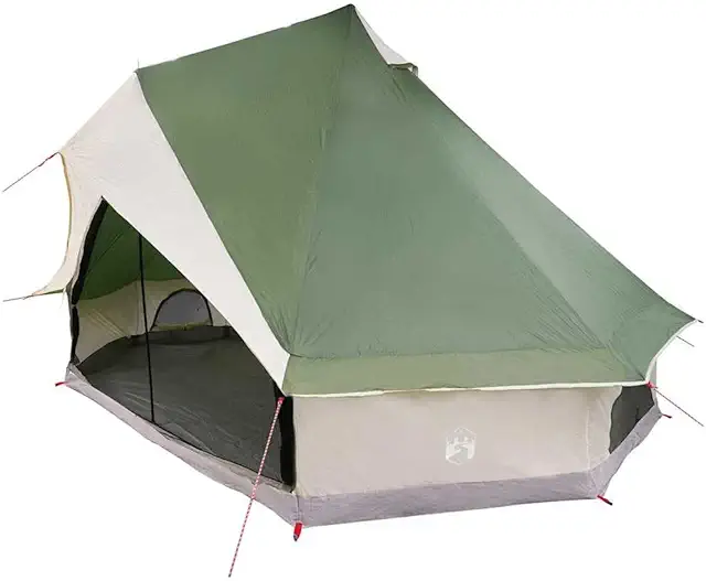 vidaXL Tente Safari Familiale Conique - Tente de Camping pour 8 Personnes