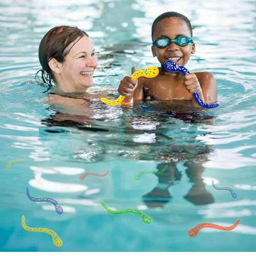 Image of 4Pcs Pool Diving Toys for Kids - Eels Snake Diving Toys Underwater Swimming Pool Accessories, Swimming Pool Games for Kids Adult Diving