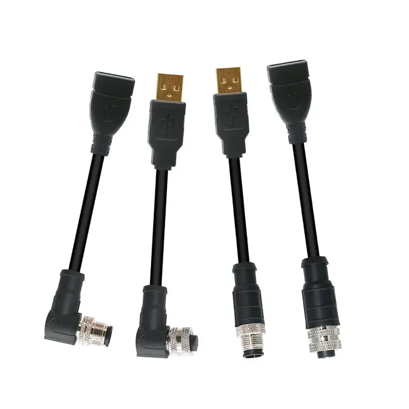 Cable conector M12 a USB, Cable de escáner de 4 y 5 pines a USB, enchufe de Cable de cámara Industrial, línea de extensión macho y hembra de 1-10M USB a M12(Army green,TYPE-A_5 PIN_3 METERS)