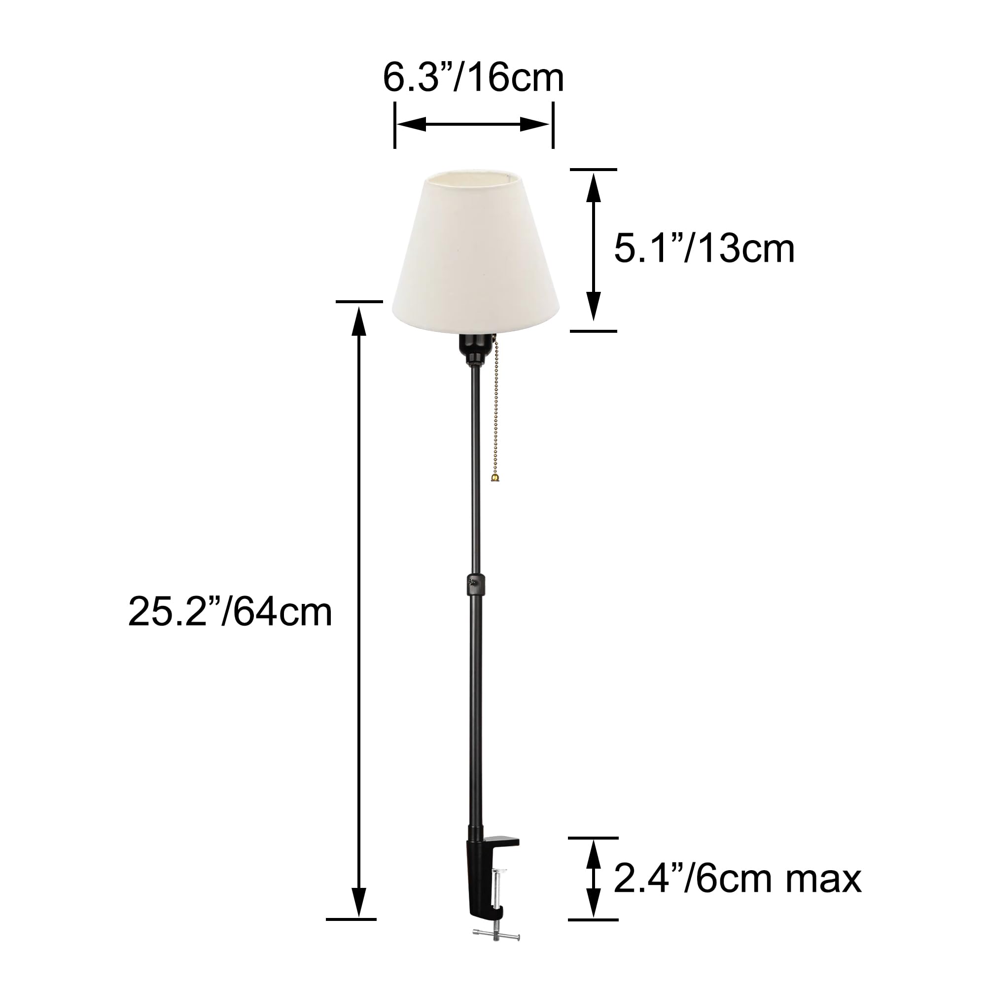 Modern Klemmleuchte,1 Packung Leselampe mit 2,5 m Kabel, Dimmbar Nachttischlampe,Augenpflege Schreibtischlampe für Heimgebrauch Büro, E27 Lampenhalterung - DZ0031