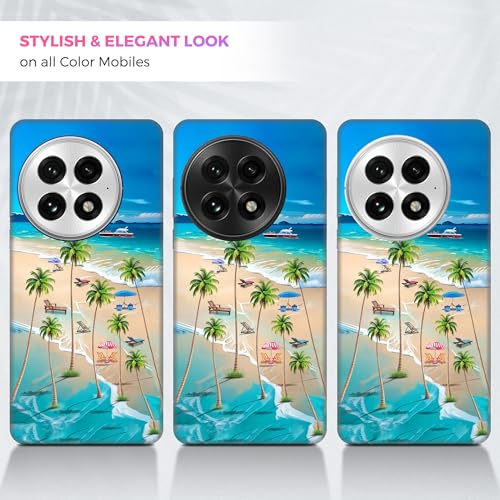 Coque OnePlus 13 GlamCase en plastique dur blanc imprimé palmiers - 2