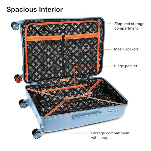 Image of Nasher Miles Polypropylene Spinner Seattle Hard-Sided Check-in Luggage 28 inch | 75cm | 8 Wheels Large Trolley Bag for Travel | Suitcase (Light Blue)