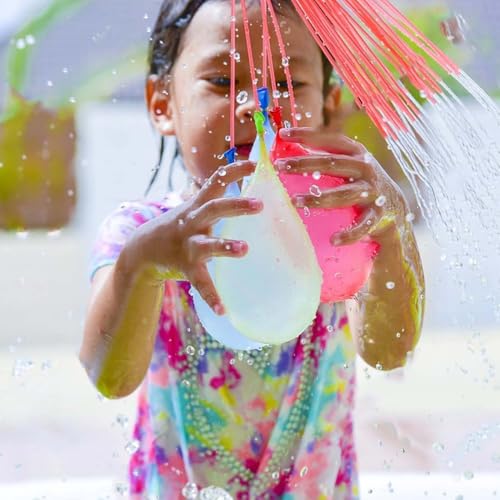 Image of Go Hooked Rapid-Fill Holi Water Balloons Set of 15 | Self-Sealing Multi-Color Magic Water Balloons for Kids & Adults | Quick Fill Party Splash Balloons for Festivals & Outdoor Fun (555pcs,Multicolour)
