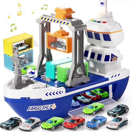 Cruise Ship Toy with Cars and Crane