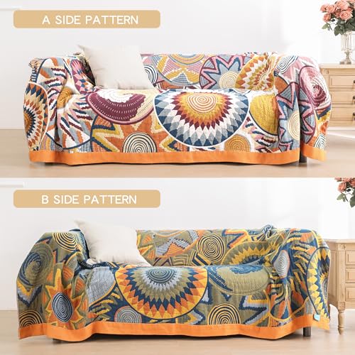 VANJOROY 100% Organic Cotton Sofa Large Bed Throw Blanket - Image 2